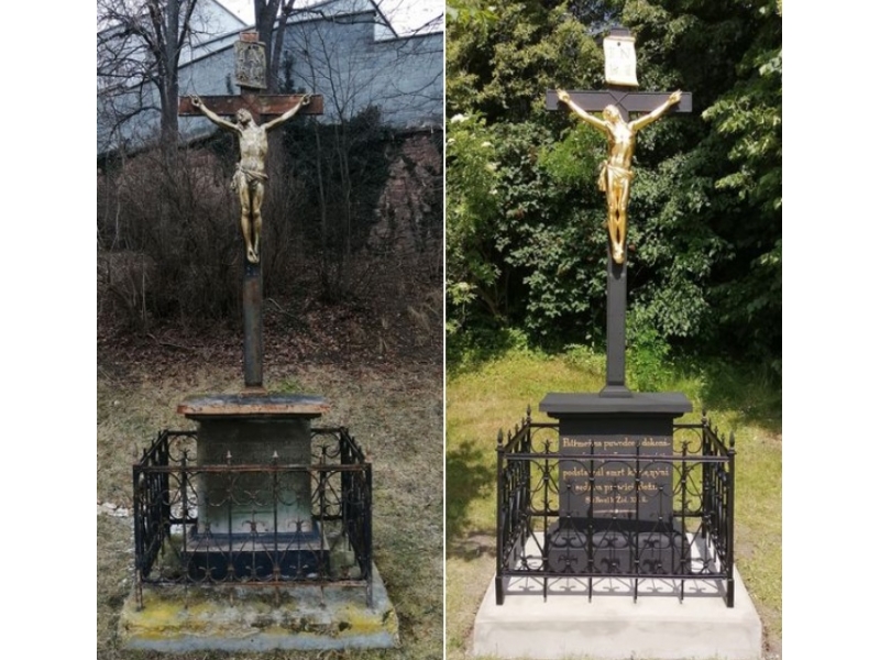 Restaurátorská oprava kříže Na Hrádku
